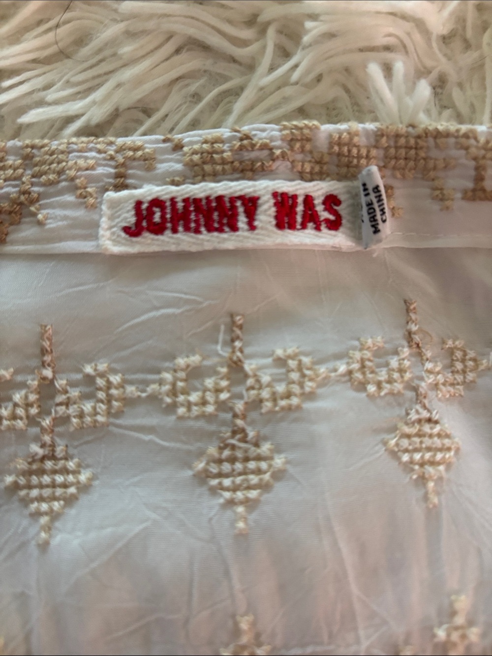 Johnny Was Ivory Sheer Embroidered Kimono with Pink Floral Accents - Picture 4 of 6